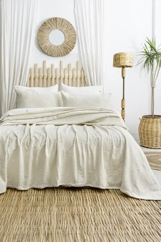 Şaheser Home Collection Yatak Örtüsü Çift Kişilik Silvia Krem - 1