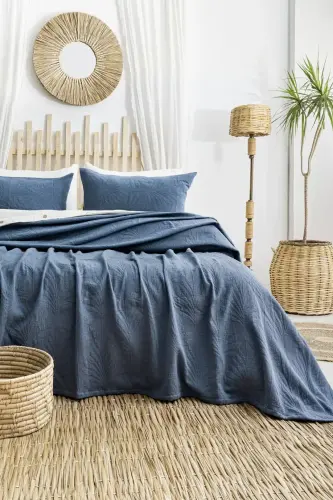 Şaheser Home Collection Yotoq Yopig'i Ikki Kishilik Silvia İndigo - 1