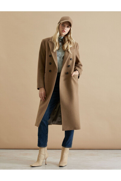 Şahika Ercümen x Koton - Long Double-Breasted Trench Coat - 1