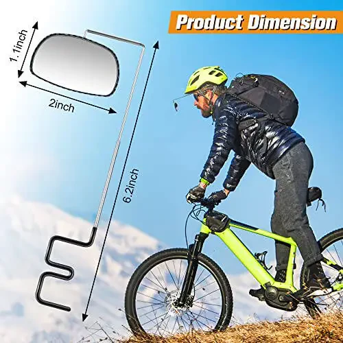 Saillong Bike Eyeglass Mirror 360 Degree Adjustable Lightweight Bicycle Cycling Rear View Helmet Mirror for Cycling Ideal Cycling Accessories (1 Piece) - 2
