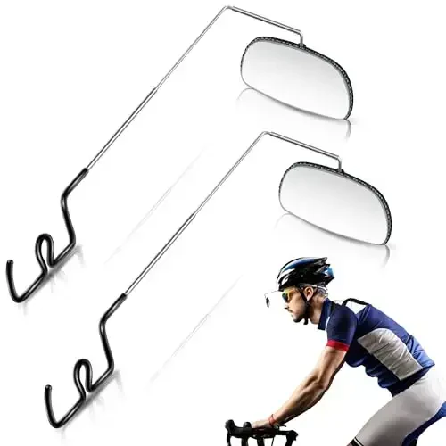 Saillong Bike Eyeglass Mirror 360 Degree Adjustable Lightweight Bicycle Cycling Rear View Helmet Mirror for Cycling(2 Pieces) - 1