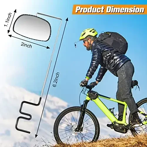 Saillong Bike Eyeglass Mirror 360 Degree Adjustable Lightweight Bicycle Cycling Rear View Helmet Mirror for Cycling(2 Pieces) - 2