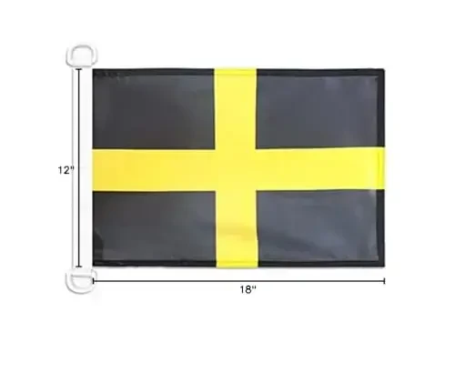 Saint David's NAUTICAL Flag 18'' x 12'' - Dewi Sant flags 30 x 45 cm. - Banner 12x18 in for boat - AZ FLAG - 5