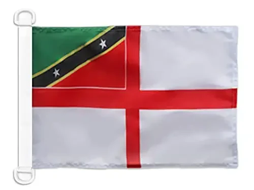 Saint Kitts and Nevis Naval Ensign NAUTICAL Flag 18'' x 12'' - Nevisian War flags 30 x 45 cm. - Banner 12x18 in for boat - AZ FLAG 