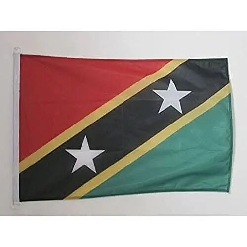Saint Kitts and Nevis NAUTICAL Flag 18'' x 12'' - Nevisian flags 30 x 45 cm. - Banner 12x18 in for boat - AZ FLAG - AZ FLAG