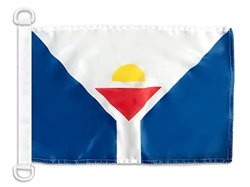 Saint Martin NAUTICAL Flag 18'' x 12'' - St. Martiner - St. Maartener flags 30 x 45 cm. - Banner 12x18 in for boat - AZ FLAG - AZ FLAG