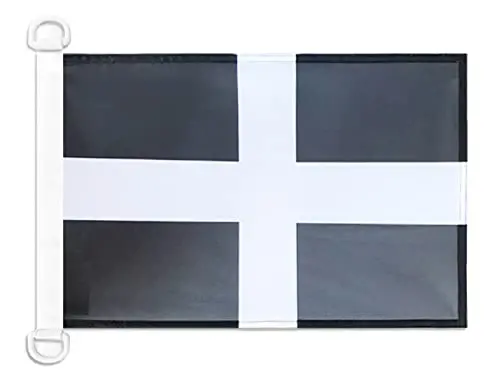 Saint Piran's NAUTICAL Flag 18'' x 12'' - Cornwall flags 30 x 45 cm. - Banner 12x18 in for boat - AZ FLAG - 1