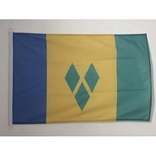 Saint Vincent NAUTICAL Flag 18'' x 12'' - Vicentian flags 30 x 45 cm. - Banner 12x18 in for boat - AZ FLAG - AZ FLAG