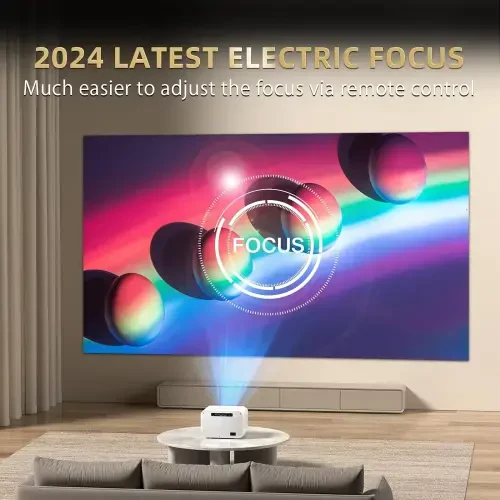 Sainyer WiFi Bluetooth 1080P FHD LCD Mini Projector, White - 3