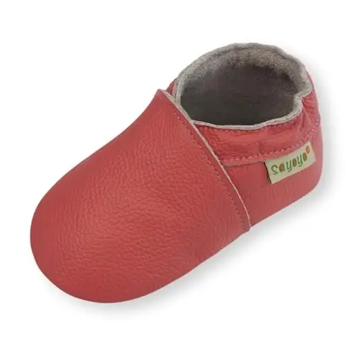 САЙОЙО Baby Soft Sole Prewalkers Baby Toddler Shoes Leather Infant Shoes Dark Grey 