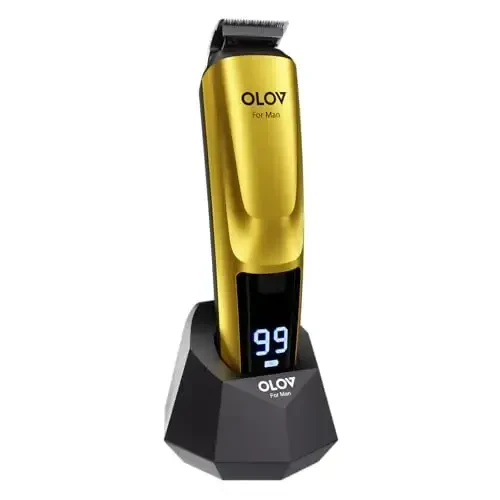 Beard Trimmer, 21 Piece Mens Grooming Kit and Hair Clipper, Cordless Rechargeable Electric Razor for Beard, Face, Nose, Hair Trimmer, Gold - OLOV FOR MAN