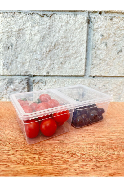 Saklama Kabı Bölmeli 1.5 Litre 10 Adet Mikrodalga Buzdolabı Dondurucu Uygun Pp5-ŞEFFAF - 8