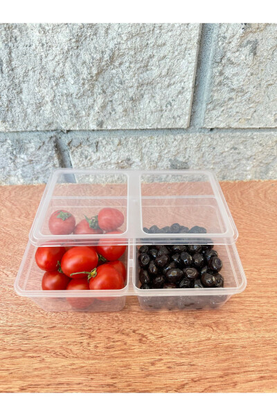 Saklama Kabı Bölmeli 1.5 Litre 10 Adet Mikrodalga Buzdolabı Dondurucu Uygun Pp5-ŞEFFAF - 11