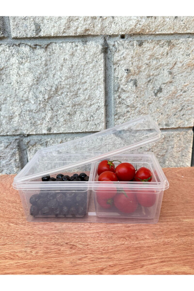 Saklama Kabı Bölmeli 1.5 Litre 10 Adet Mikrodalga Buzdolabı Dondurucu Uygun Pp5-ŞEFFAF - 13