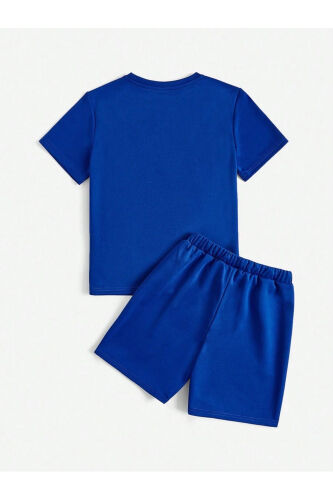 saks çocuk nasa baskılı alt ust şortlu takım-duzsaks - 2