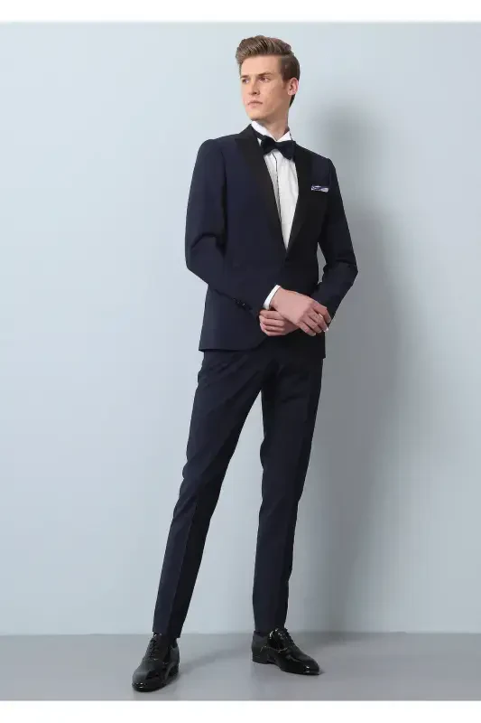 Сакс Дюз Fashion Slim Fit Крувазе Яка Докума Смок - 1