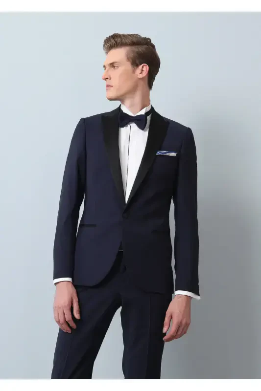 Сакс Дюз Fashion Slim Fit Крувазе Яка Докума Смок - 2