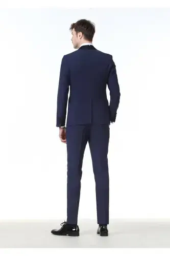 Saks Düz Fashion Slim Fit Kruvaze Yaka Dokuma Smok - 4