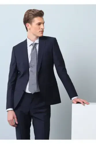 Saks Düz Moda Slim Fit Jun Aralashmali Kostyum - 3