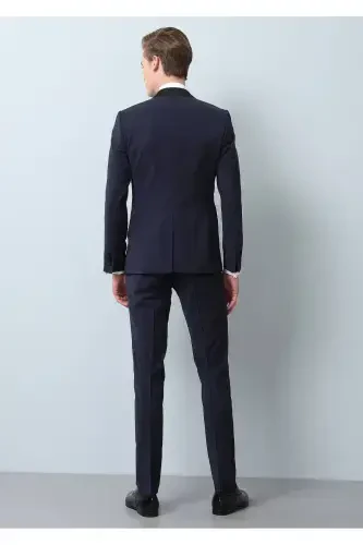 Saks Düz Fashion Slim Fit Kruvaze Yaka Dokuma Smok - 5