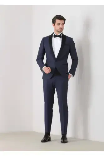 Saks Fashion Slim Fit Double Breasted Woven Tuxedo Suit - 1