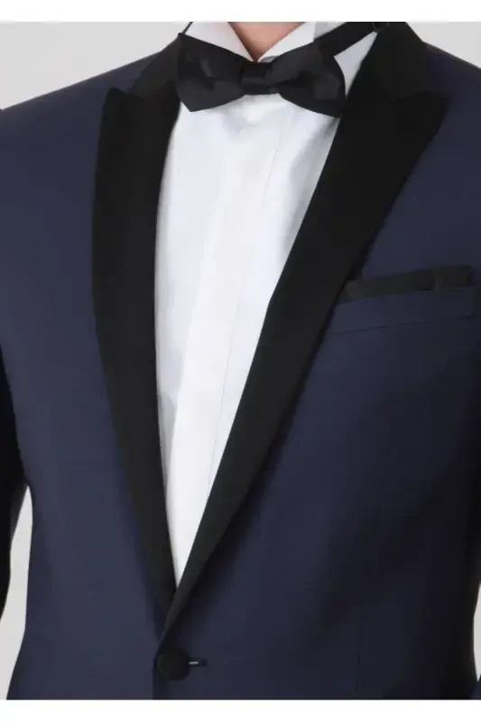 Saks Fashion Slim Fit Double Breasted Woven Tuxedo Suit - 3