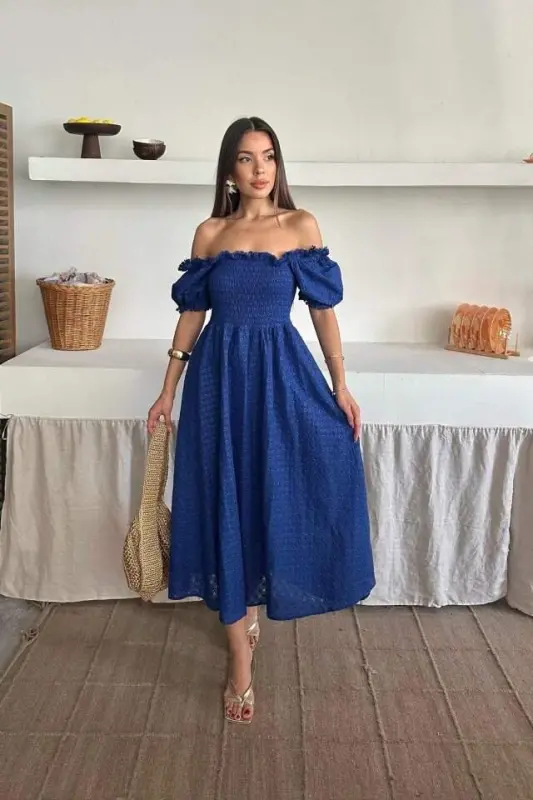 Saks Gipeli Brode Ko'ylak - BÜYÜKBEDENIZ