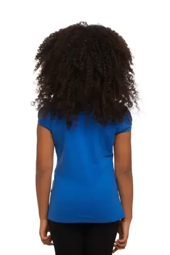 Saks Girls Short Sleeve Basic T-Shirt-IMPERIAL BLUE - 3