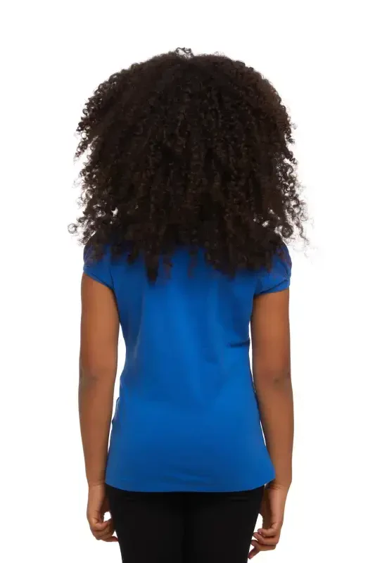 Saks Girls Short Sleeve Basic T-Shirt-IMPERIAL BLUE - 3