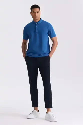 Saks Slim Fit 100% Paxta Merserize Polo Yoqali T-shirt - 2