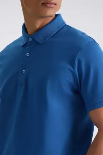 Saks Slim Fit 100% Paxta Merserize Polo Yoqali T-shirt - 3