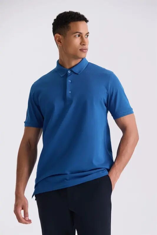 Saks Slim Fit 100% Paxta Merserize Polo Yoqali T-shirt - JAKAMEN