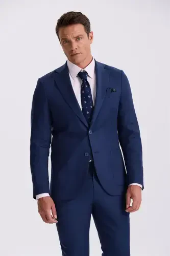 Saks Slim Fit Mono Yaka Tensel Mato G'oli Jib Biriktirmali Cho'ntak - Modazone (1)