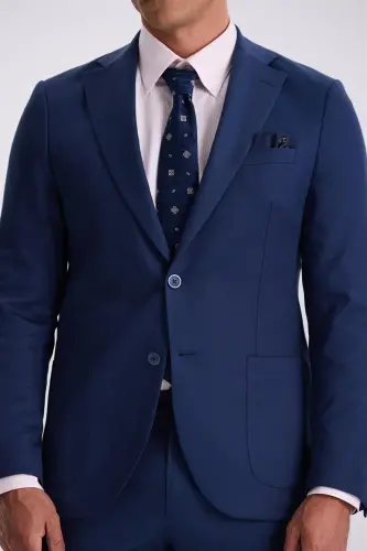 Saks Slim Fit Mono Yaka Tensel Mato G'oli Jib Biriktirmali Cho'ntak - 3