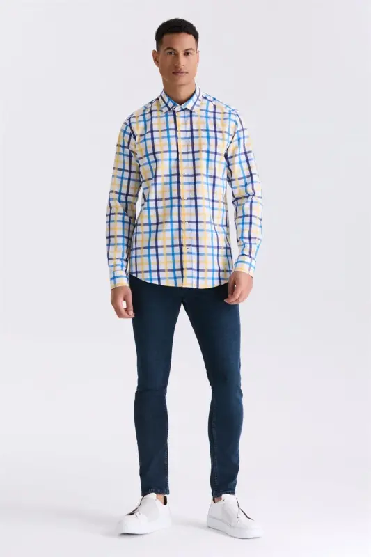 Saks Slim Fit Yaka Düğmeli Gömlek - 2