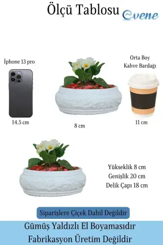 Saksı Katta Saksı Gul Saksısı Katta Oʻlcham Saksı Salon Saksısı Model 5 Oq Saksı-Oq - EVENE (1)