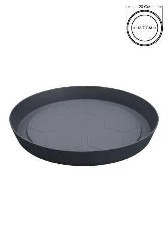 Saksı Tabağı 20cm Yalı Vaha No5 Tabak Antrasit Serinova Saksısı Altlığı 5 Numara Plastik Altlık - 20cm Gri 