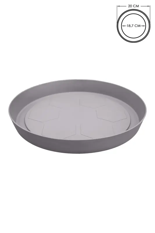 Saksı Tabağı 20cm Yalı Vaha No5 Tabak Mocha Serinova Saksısı Altlığı Plastik Altlık - 20cm Kahve - 1