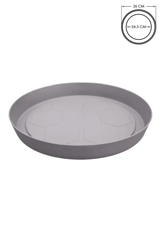 Saksı Tabağı 26cm Yalı Vaha No6 Tabak Mocha Serinova Saksısı Altlığı 6 Numara Plastik Altlık-MOCHA6 - TOXA