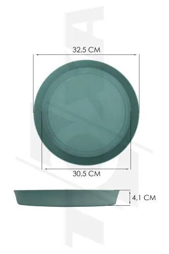 Saksı Tabağı 32,5cm Yalı Vaha No7 Tabak Yeşil Serinova Saksısı Altlığı 7 Numara Plastik Altlık - 32,5cm Yeşil - TOXA (1)