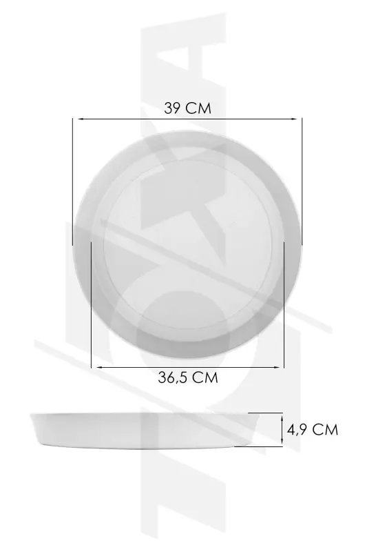 Saksı Tabağı 39cm Yalı Vaha Nergis No8 Tabak Beyaz Serinova Saksısı Altlığı Nergiz Plastik - 39cm Beyaz - 2