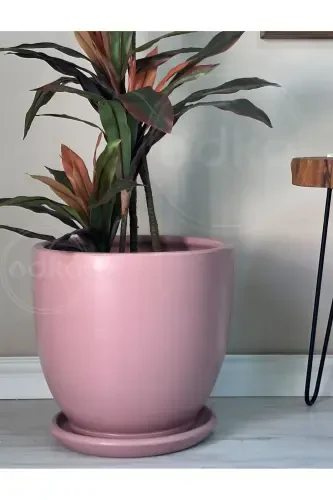 Saksı Tabaklı 30cm Pudra Renk-Pudra Pembesi - 3