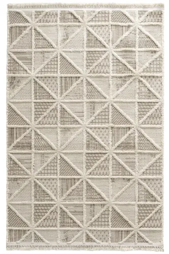 Sakura 2201 Cream Hav Dust-Proof Ethnic Patterned Modern Woven Curly Living Room Rug - COOL HALI (1)