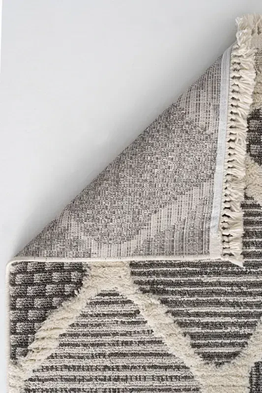 Sakura 2202 Grey Hav Non-Shedding Ethnic Patterned Modern Woven Boucle Living Room Rug-Grey 1 - 4