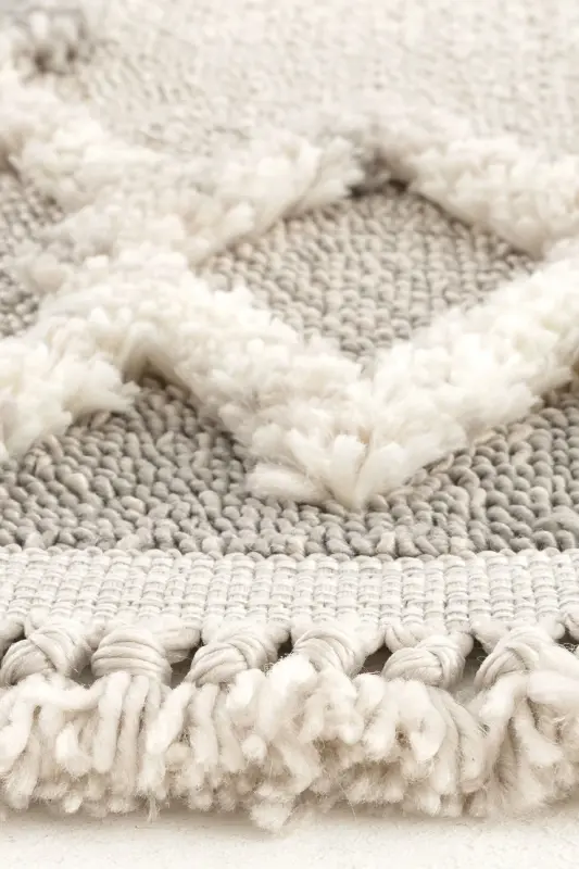 Sakura 2203 Grey Hav Non-Dusting Ethnic Patterned Modern Woven Round Living Room Carpet-Grey 11 - 6