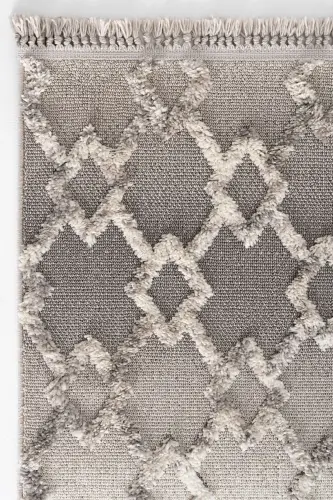 Sakura 2203 Grey Hav Non-Shedding Ethnic Patterned Modern Woven Boucle Living Room Rug-Grey 3 - COOL HALI (1)