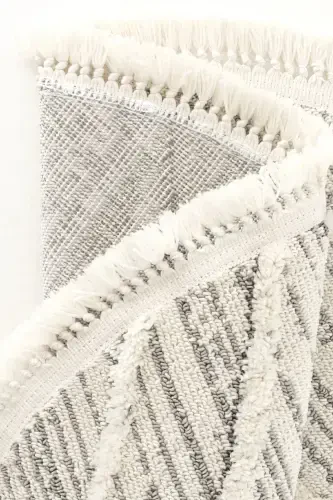 Sakura 2204 Gri Hav Toz Vermez Etnik Desenli Modern Dokuma Yuvarlak Salon Halısı-Gri 12 - COOL HALI (1)