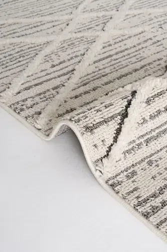 Sakura 2204 Серый Не образующий пыли Этнический узор Современный тканый петельный ковер для гостиной - Серый 5 - COOL HALI (1)