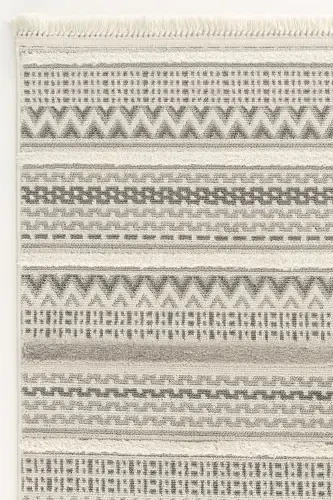 Sakura 2207 Gray Non-shedding Ethnic Patterned Modern Woven Boucle Living Room Rug-Gray 15 - 3