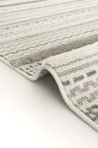 Sakura 2207 Gray Non-shedding Ethnic Patterned Modern Woven Boucle Living Room Rug-Gray 15 - 5